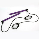 Portable Pilates Bar Stick with Resistance Band for Gym Fitness (Purple) A
