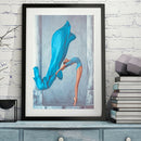 Acrylic Painting By Numbers DIY Blue Ballet Girl Hand Painted Picture Craft