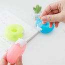 1x cartoon tape dispenser stationery portable donut tape holder invisible tape U