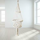 Hand Weaving Cotton Rope Flower Pot Hanging Basket Indoor Outdoor Decor