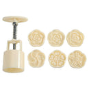 Mooncake Mold Cake Flowers Print Hand Press Mid-autumn Festival Baking Tool