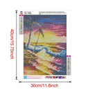 5D DIY Full Drill Diamond Painting Beach Tree Embroidery Mosaic Kit (W1280)
