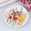 20x Dots Bowknot Metallic Twist Ties Lollipop Cake Sealing Cello Fixed Ties BX