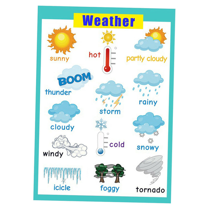 Weather~Kids Fun Early Learning Educational Preschool Poster Charts