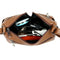 Women PU Shoulder Bag Multi-pocket Mother Solid Crossbody Handbag (Brown)