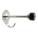 304 Stainless Steel Brushed Bathroom Hook Style Wall Mounted Door Stopper H