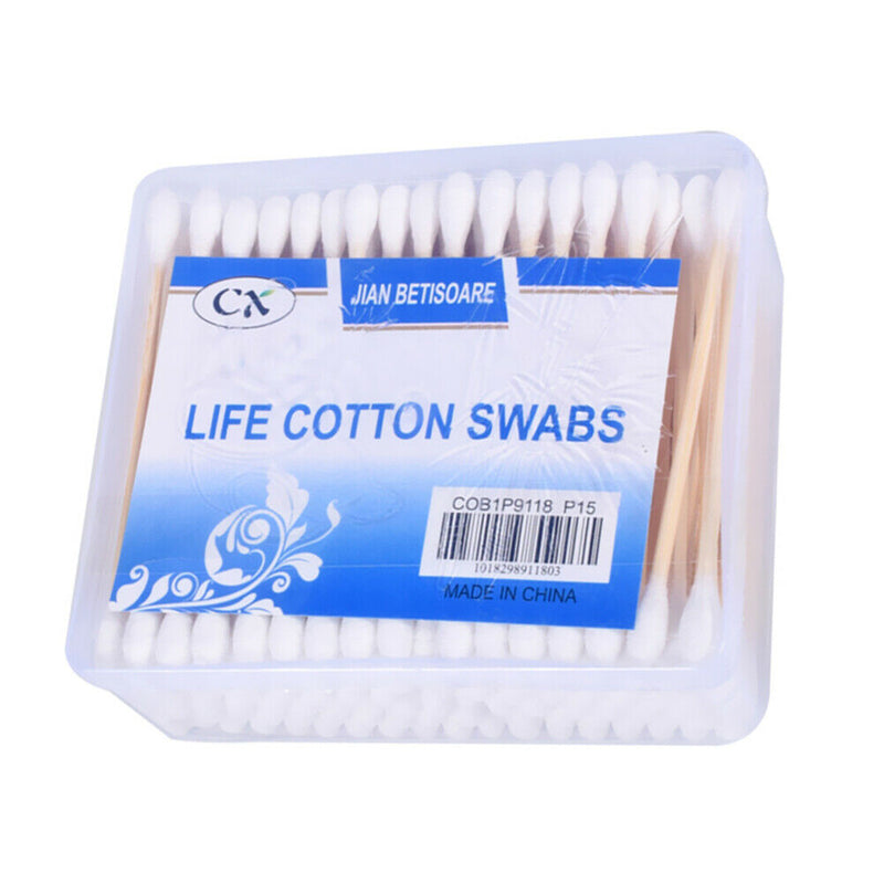 100pcs/box Disposable Double Heads Cotton Swabs Makeup Cotton Buds (Square) A