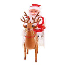 Christmas Santa Claus in Sleigh with Reindee Deer Ornaments Sales Gifts Hot R9H6