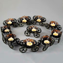European Wrought Iron Hollow Candlestick Candle Holder Dessert Cake Stand