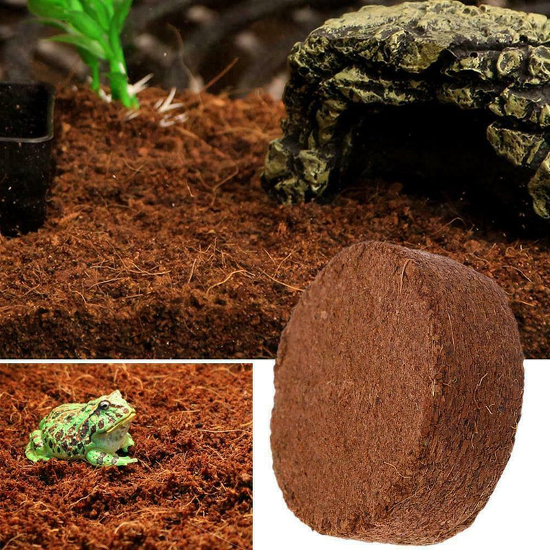 Natural Coconut Bricks Fiber Reptile Bedding Absorb Pet Maintain Waste Y9B1
