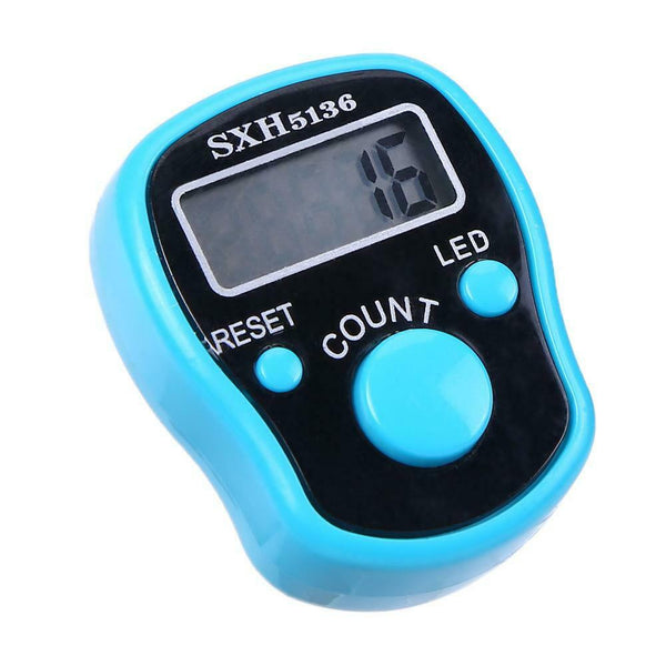 Stitch Marker Finger Ring Counter LED Light Electronic Tally Counter (Blue) A#S
