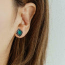 5Pairs of Blue Turquoise Peacock Feather Earrings Court Retro Fashion Earri S7D9
