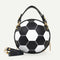 Round Shoulder Bag Women Totes Chain Messenger Handbag (Football Black)