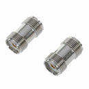 2 Pcs S0-239 UHF Double Female Coax Adapter Connector Plug