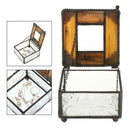 Glass Jewelry Box Highed Mirror Watch Ring Bracelet Necklace Holder Storage Case