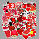 50Pcs Cartoon Red Girls Stickers DIY Suitcase Laptop Guitar Bicycle Car Dec J3C
