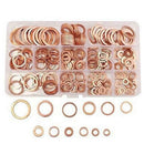280 Pcs 12 Sizes Assorted Solid Copper Crush Washers Seal Flat Ring Set With Box