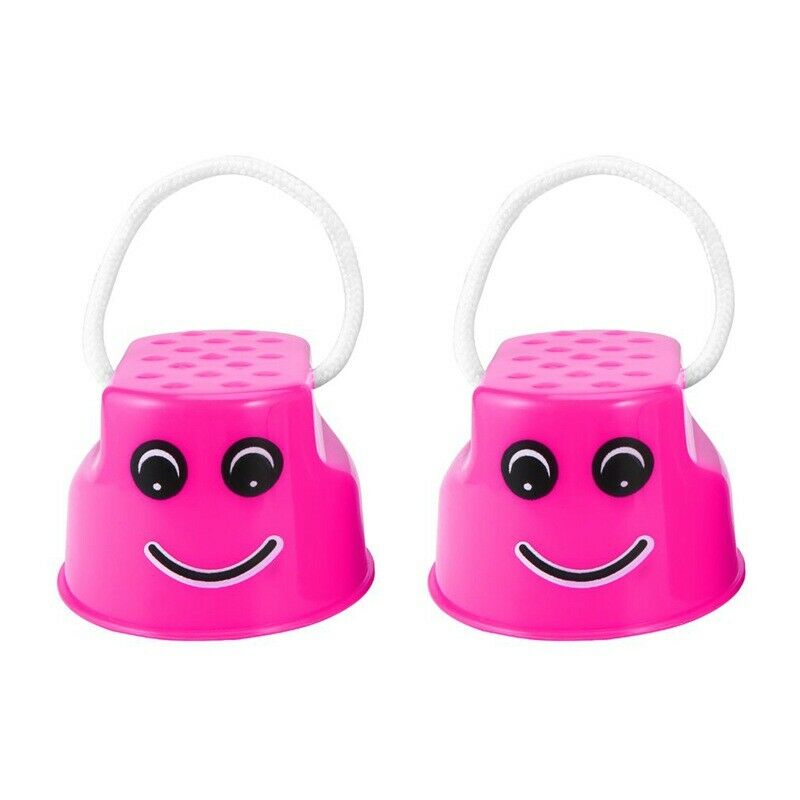 1 Pair Kids Funny Plastic Walk Stilt Jump Outdoor Fun Sports Balance Traini W2W4