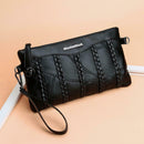 Fashion Leather Women Shoulder Crossbody Handbag Solid Color Envelope Bag