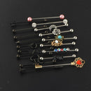 18pcs 14G Stainless Steel Industrial Barbell Earrings Piercing 1 1/2"