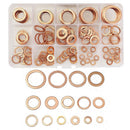 120pcs M6-M20 Assorted Solid Copper Gasket Washer Seal Flat Ring Set with Box kw