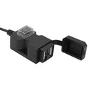 CS-665A1 Motorcycle Dual USB Charger Handlebar Mirror 3.1A USB Power Socket