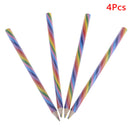 4pcs cute simple creative rainbow  wooden pencil for kid painting learning award