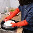 Waterproof Warm Household Dishwashing Dust Glove Long Rubber Gloves Kitchen  Hn