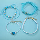 5pcs Boho Ethnic Weave Rope Bracelet DIY Beads Bangles Jewelry (Style 4) A
