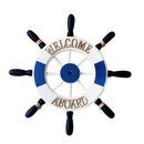 32cm Beach Wooden Boat Ship Steering Wheel Welcome Board Home Wall Decor