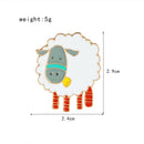 Cartoon Sheep Animal Brooch Metal Pin Button White Wool Bag Jacket T-Shirt CB9X8