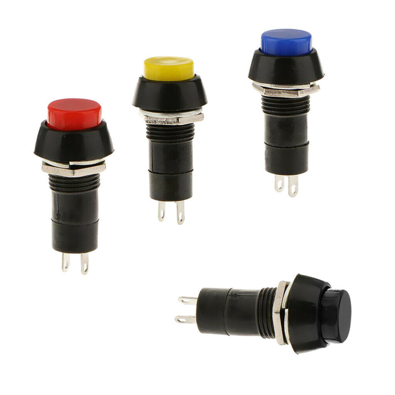 4 Pieces Mixed Color Momentary Horn Switch SPST DC 12V Vehicle Dashboard Parts
