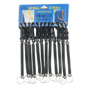 12pcs Retractable Stretch Spiral Stretchy String Keychain Keyrings Black