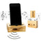 Wood Bamboo Phone Holder Sound Speaker Amplifier Desk Dock Docking Phone Stand