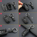 For Chevy Buick Regal Cruze Flip Car Key Fob Chain Ring Case Cover Carbon Fiber