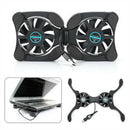 2Fans Foldable Laptop Cooling Cooler Pad Stand USB Powered For Laptop Notebook
