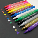 12 Colors Acrylic Paint Markers Pens, Permanent, Water-Based Marker Pens for DIY
