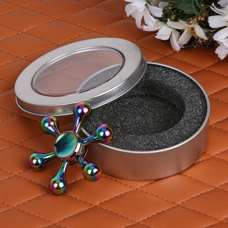 Rainbow Color Hand Spinner Six Arm Water Drop Wheel Alloy Fingertip Toys
