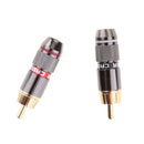1 Pair Copper Quality RCA Phono Male Plug Solder Connector Adapter Terminal AV,