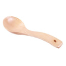 Household Kitchen Wood Round Head Rice Scoop Soup Ladle Spoon 7.5" Long M4D8
