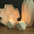 Hexagon White Ceramic Tealight Candle Holders Tabletop Decorative Candlesti B4N6