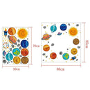 Cute Cartoon Planets Removable Wall Stickers Waterproof Kids Bedroom Decals