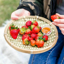 Bamboo Oval Shaped Fruit Plate Handmade Storage Tray Hand Knitted Bread Bas K8J3
