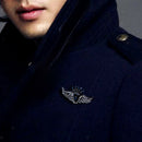 Fashion Men Women Angel Wing Rhinestone Crystal Brooch Pin Suit Shirt