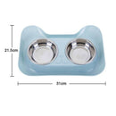 Double Dog Bowl Universal Pet Feeder Teddy Food Bowl Stainless Steel Cat Do