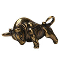 Solid Brass Bull Keychain Pendant Zipper Head Accessories Tools Outdoor Key R Gn