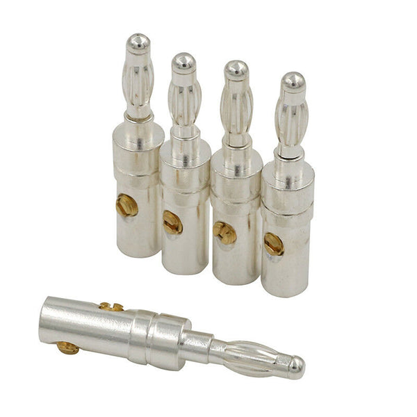 5xrhodium plated copper banana plug speaker cable wire connector hiFi N â„–[