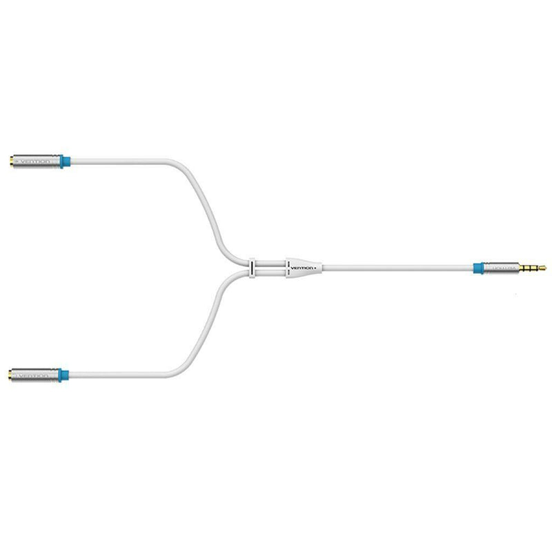 3.5mm AUX Male to 2 Female Headphone Mic Audio Y Splitter Cable for Laptop