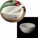 White Topping Actual Porcelain Mortar+Pestle Mixing Grinding Bowl Set 60m ZJV