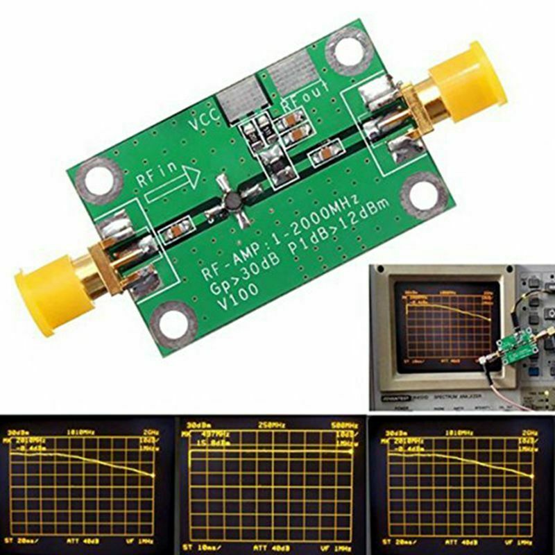 1-2000MHz 2Ghz Low Noise LNA RF Broadband Amplifier Module 30dB HF VHF/UHF L7I2